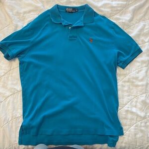Medium Teal with Orange logo soft Polo by Ralph Lauren